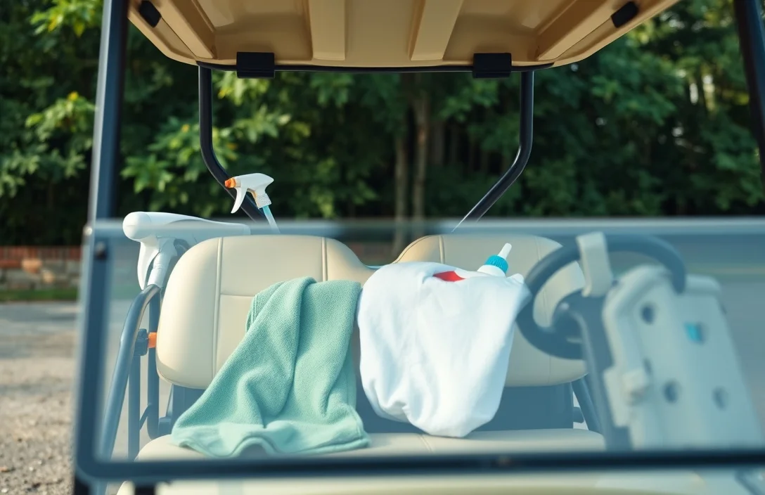 Gather Cleaning Supplies - how to clean golf cart?