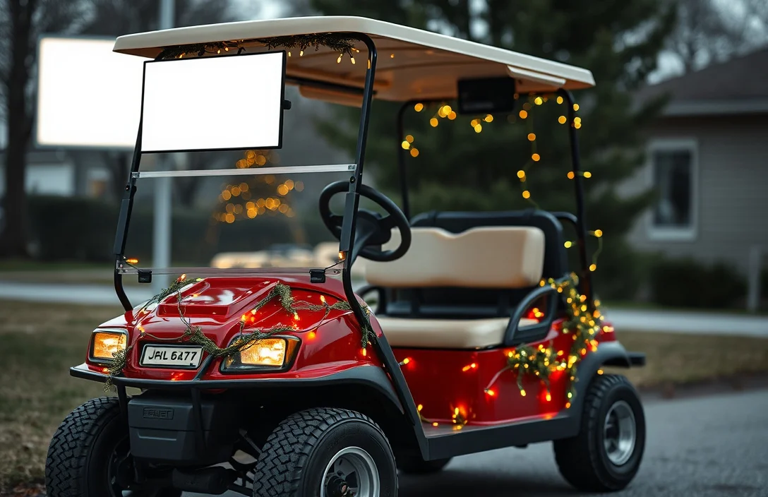 how to put christmas lights on golf cart?